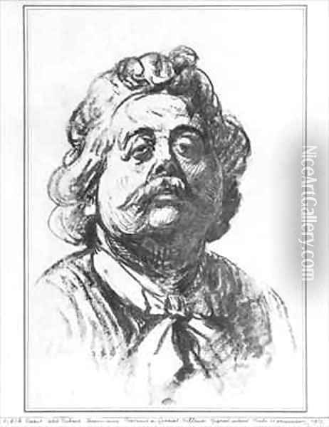 Portrait of the sculptor Albert Ernest CarrierBelleuse Oil Painting - Honore Daumier