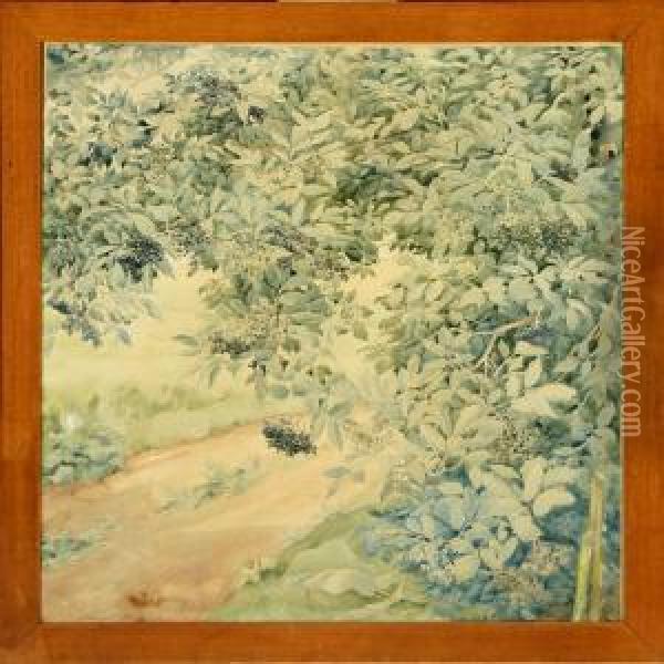 Elderberry Bush Oil Painting - Victor Steensgaard