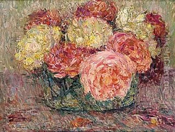 Roses Oil Painting - Henri Eugene Augustin Le Sidaner