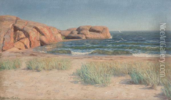 Along The Shore Oil Painting - Marie Lokke