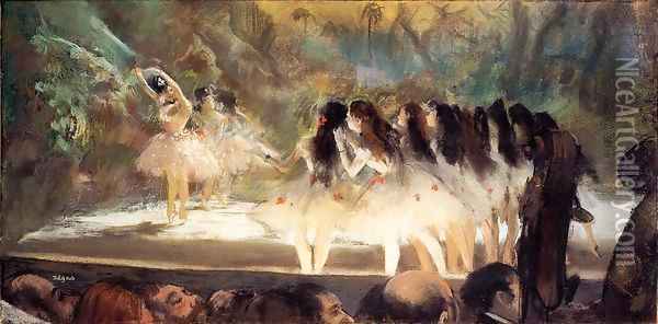 Ballet at the Paris Opers 1877 Oil Painting - Edgar Degas