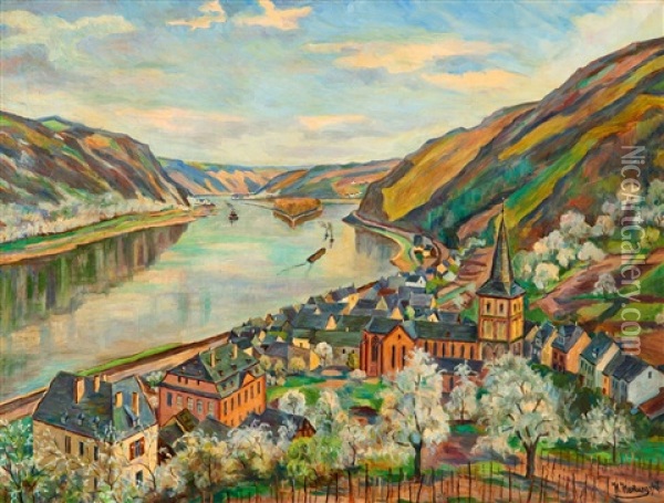 Oberwesel Am Rhein Oil Painting - Heinrich Hartung the Elder