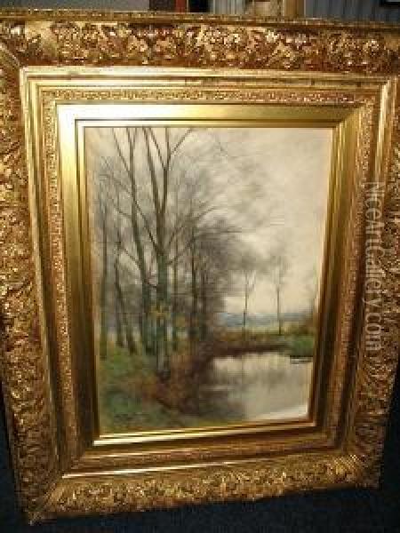 River In Autumn Oil Painting - Louis Willem Van Soest
