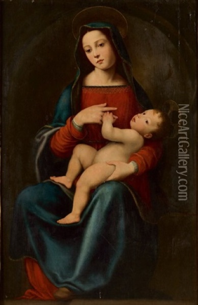 Madonna Mit Kind Oil Painting - Giuliano Bugiardini