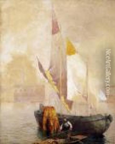 Venice Oil Painting - Gyula Hary