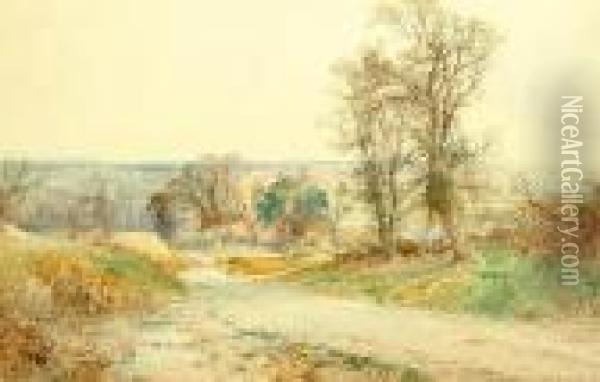 A Country Road. Oil Painting - Reginald T. Jones