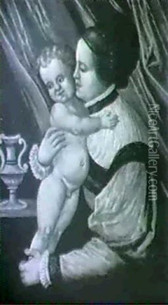 Madonna And Child Oil Painting - Hans Schoepfer the Elder