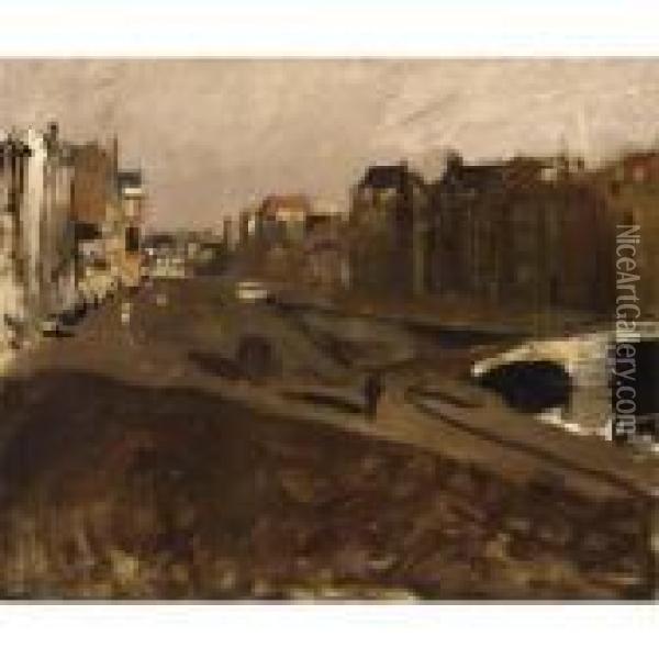 A View Of The Rokin, Amsterdam Oil Painting - George Hendrik Breitner