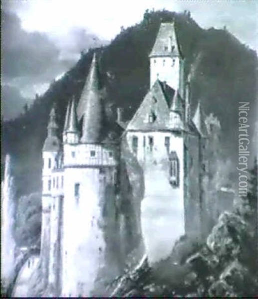 Schloss Burresheim Bei Mayen Oil Painting - Frederik Hansen Sidring