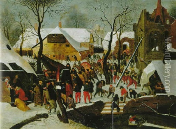 Die Anbetung Der Konige Oil Painting - Pieter Brueghel the Younger