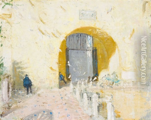 Alcazar Estrade, Sevilla Oil Painting - William Nicholson