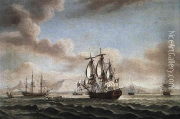 Dutch Squadron In Table Bay Oil Painting - Robert Dodd