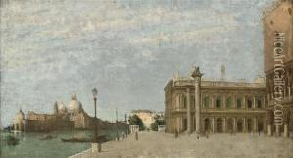 On The Molo, Venice Oil Painting - G. Portini