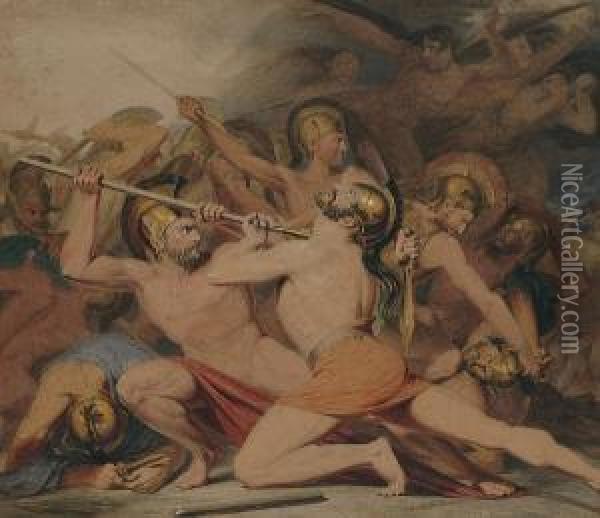 The Trojan Wars Oil Painting - James Barry