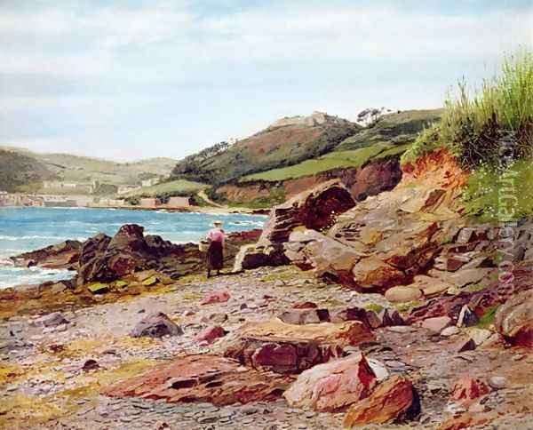 Kingsland, Cornwall from Pickle Point Oil Painting - Thomas J. Purchas