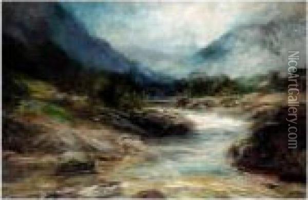 The Shepherd's Bridge, Arran Oil Painting - John MacWhirter