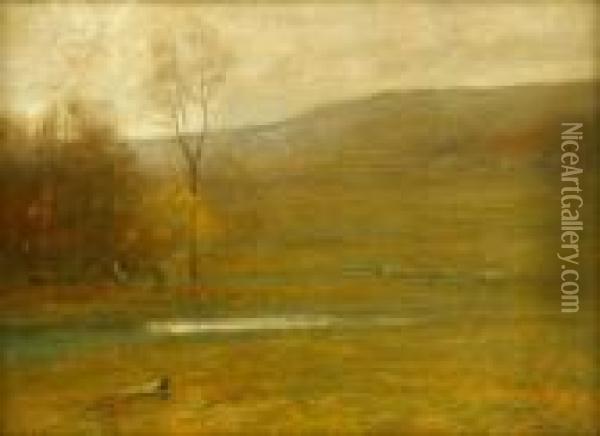 Landscape At Dusk Oil Painting - John Francis Murphy
