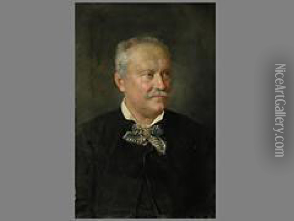 Portrait Eines Herren Oil Painting - Franz Von Defregger