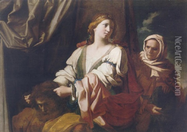 Judith And Holofernes Oil Painting - Giovanni Domenico Cerrini