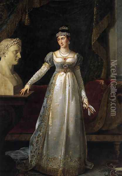 Princess Pauline Borghese 1808 Oil Painting - Robert-Jacques-Francois-Faust Lefevre