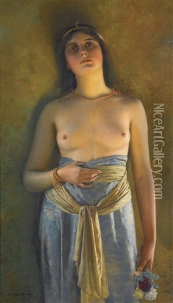 Odalisque Oil Painting - Max Nonnenbruch