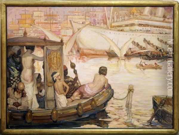 Le Detroit Du Bosphore Oil Painting - Fernand Allard L'Olivier