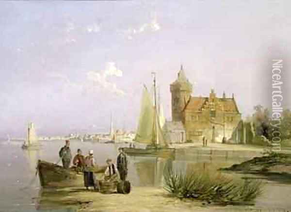 The House de Vraag on the Amstel Amsterdam Oil Painting - William Raymond Dommersen