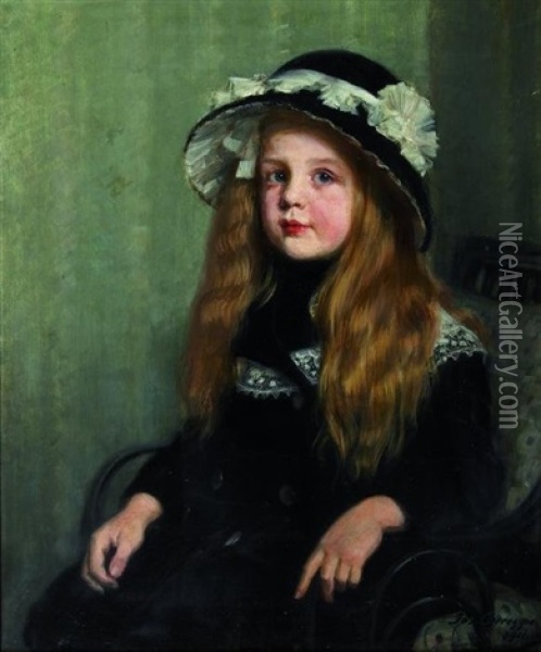 Portrat Eines Kleinen Madchens Mit Grosem Hut Oil Painting - Joseph Correggio