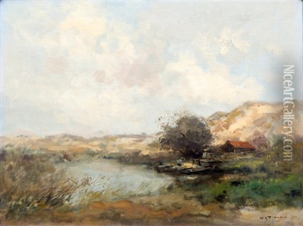 Een Duinmeer Oil Painting - Willem George Frederik Jansen