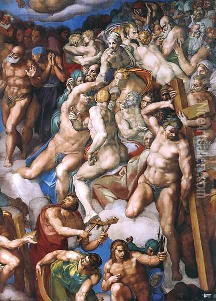 Last Judgment (detail) 9 Oil Painting - Michelangelo Buonarroti