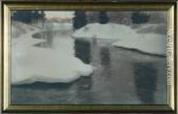 Break In The Frost Oil Painting - Fritz Thaulow