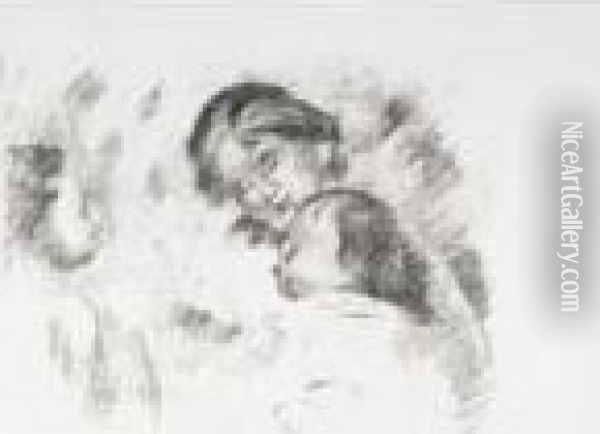 - Une Mere Et Deux Enfants 4,000-4,500 Gbp Oil Painting - Pierre Auguste Renoir