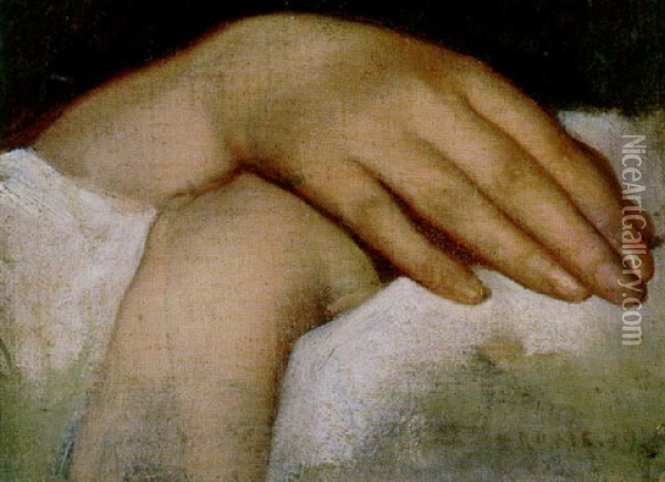 Hands Oil Painting - Jean-Auguste-Dominique Ingres
