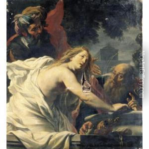 Susanna And The Elders Oil Painting - Cornelis I Schut