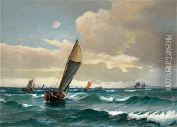 Segelschiffe Auf See Oil Painting - Vilhelm Victor Bille