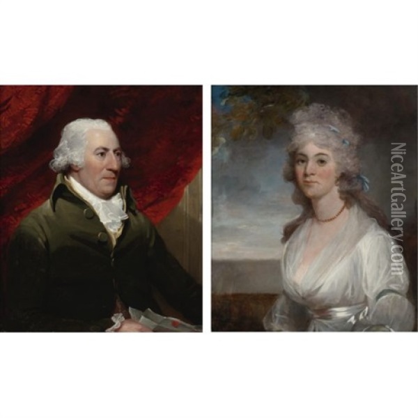 Joseph Price And His Wife (pair) Oil Painting - Daniel Mytens the Elder