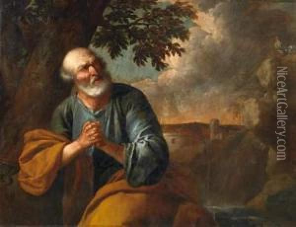Penitent Peter Oil Painting - Jan Pieter Van Bredael I