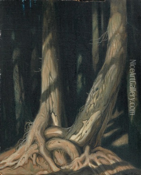 Waldgeheimnis [the Forest Secret) Oil Painting - Oskar Mulley