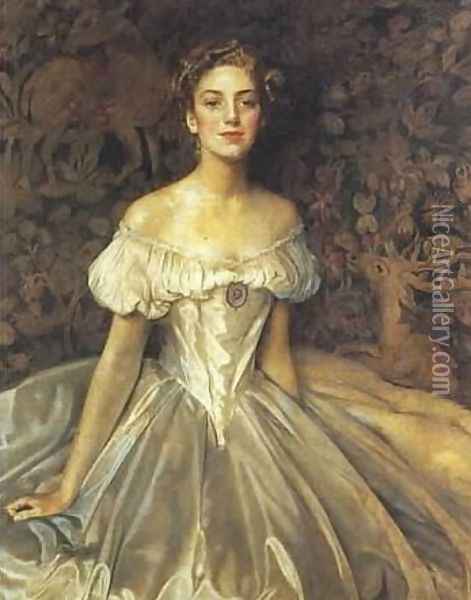 Elizabeth, Daughter of Major General F V B Willis Oil Painting - Frank Cadogan Cowper