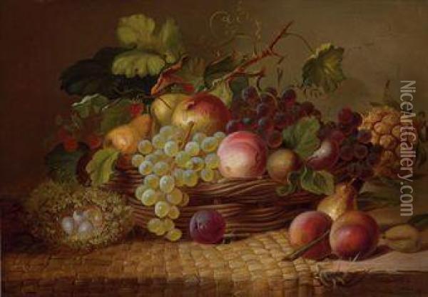 Still Life With Fruit Oil Painting - Eliza B Duffey