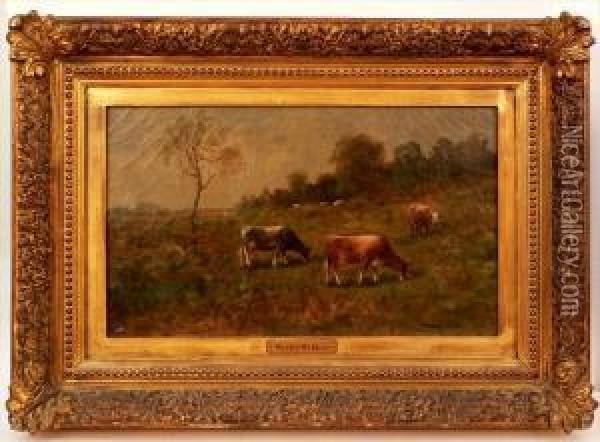 A Landscape With Cows Oil Painting - Wesley Elbridge Webber