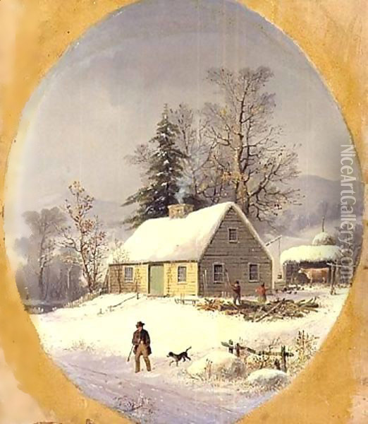 Durrie-christmas 1857 Oil Painting - George Henry Durrie