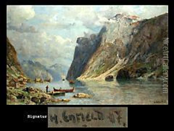 Fjordlandschaft Oil Painting - Henry Enfield