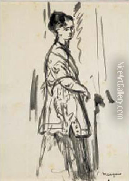 Jeanne A La Tunique, Circa 1910-1912 Oil Painting - Henri Charles Manguin