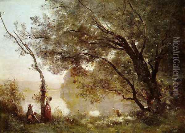 Souvenir of Montefontaine, 1864 Oil Painting - Jean-Baptiste-Camille Corot