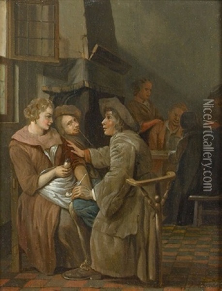 Schenkeninterieur Oil Painting - Jan Josef Horemans the Elder