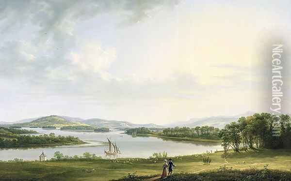 A View of Knock Ninney and Part of Lough Erne from Bellisle, County Fermanagh, 1771 Oil Painting - Thomas Roberts