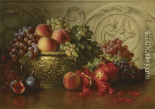 Roman Grapes And Pomegranates Oil Painting - George Henry Hall