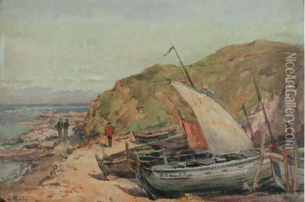 Barques De Peche Aux Environs De Saint Tropez Oil Painting - William Georges Thornley