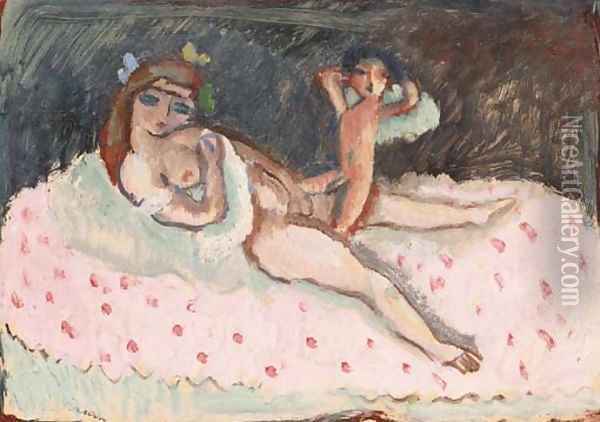 Venus et Cupidon Oil Painting - Jules Pascin